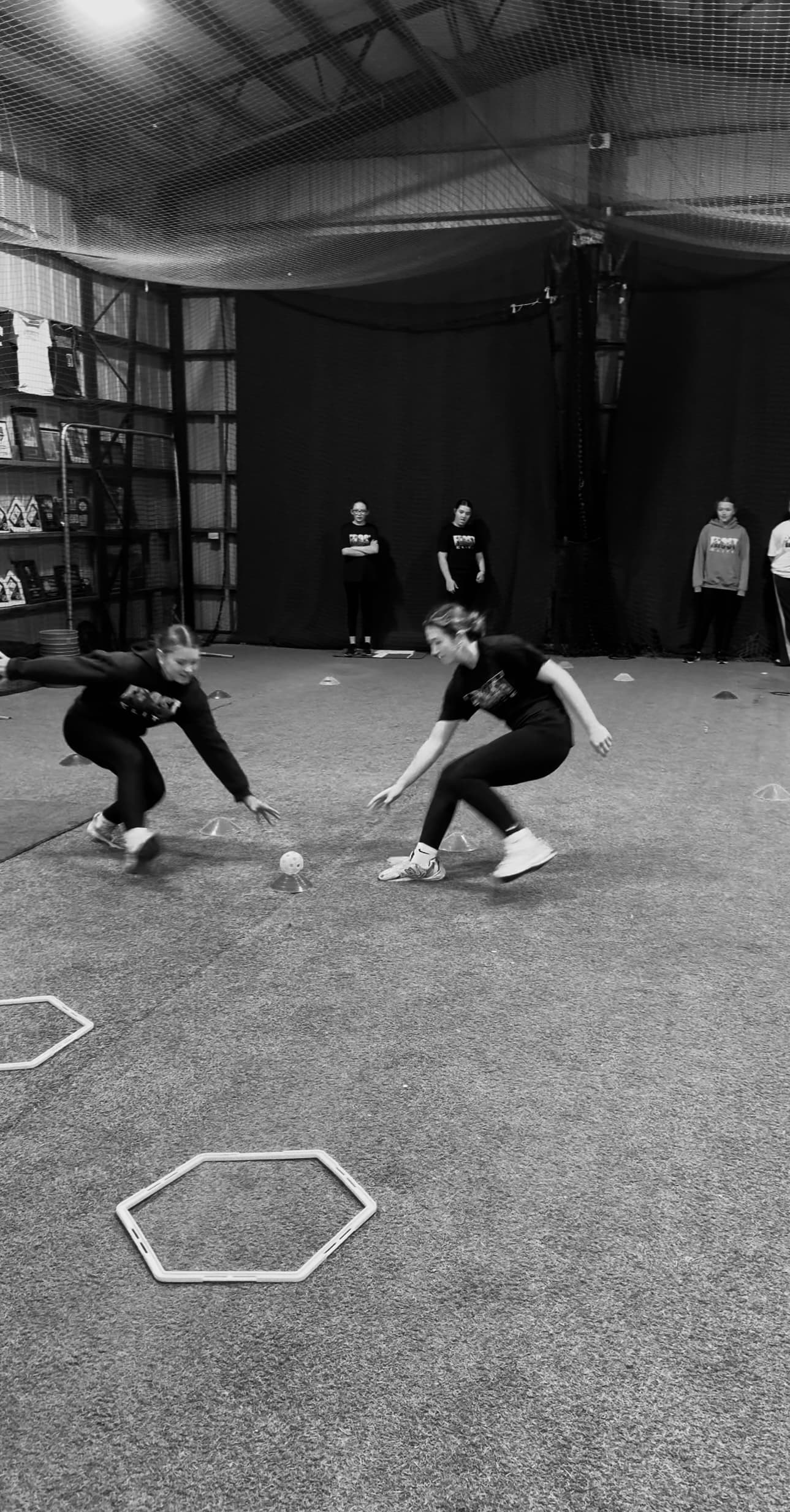 Youth athletes running an agility drill at Take5 Athletics